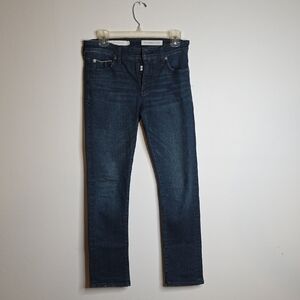 Pilcro Slim Straight Dark Blue Jeans Sz 27 Anthroplogie